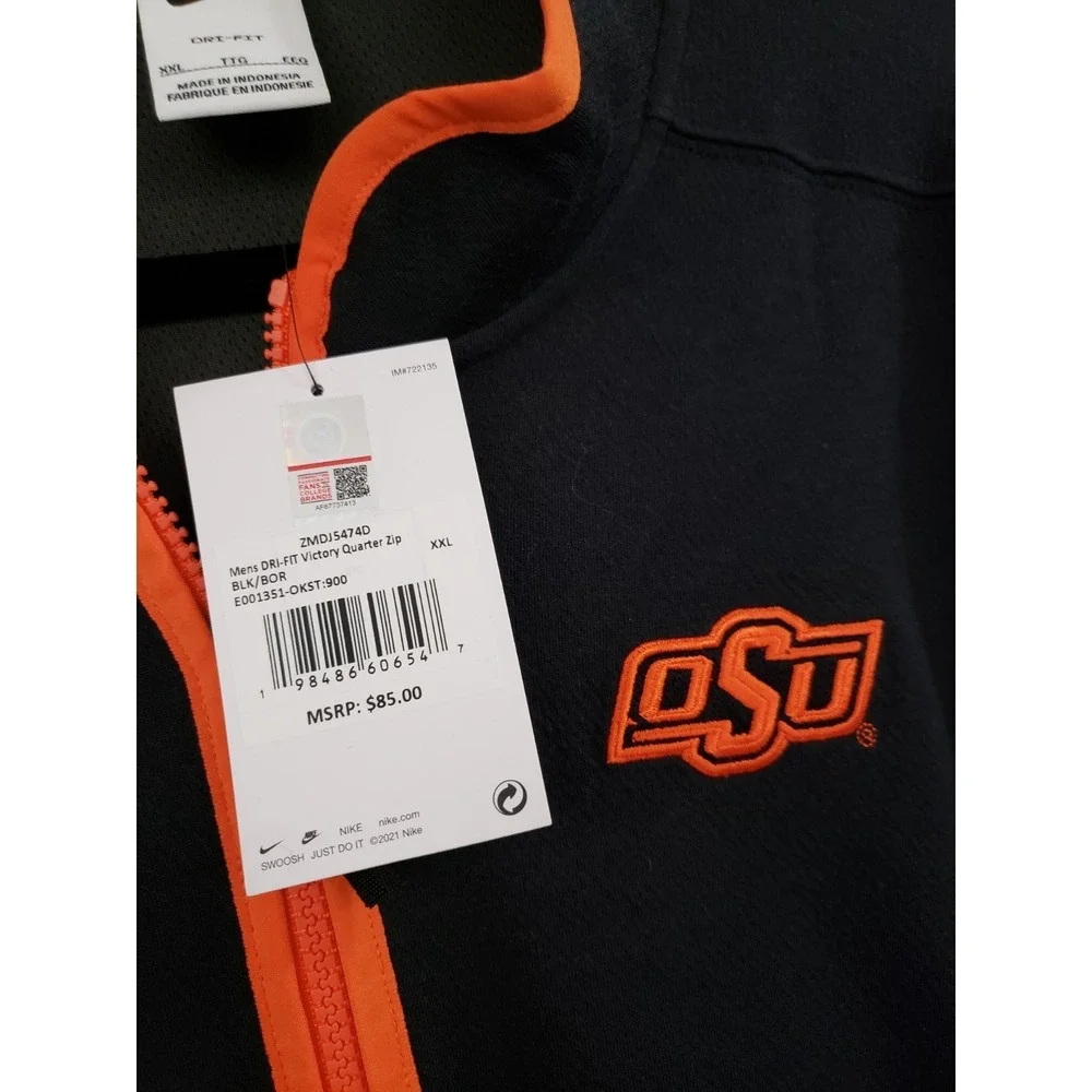 NEW SIZE 2XL XXL OKLAHOMA STATE COWBOYS OSU NCAA Nike Quarter Zip Pullover